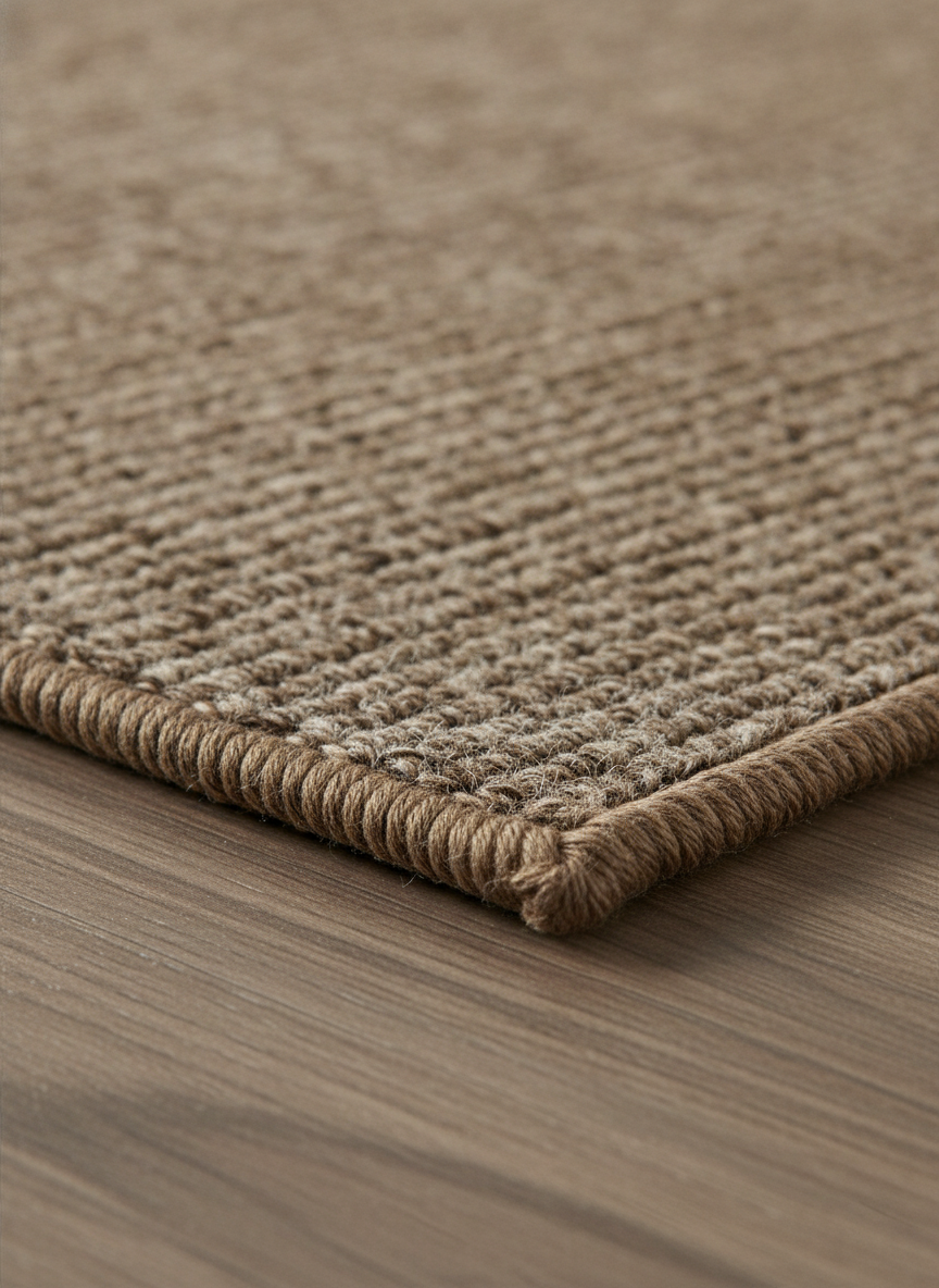 Serged edge detail — finished in our workroom
