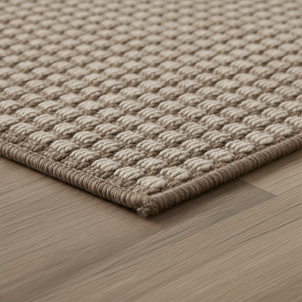 Serged edge detail — finished in our workroom