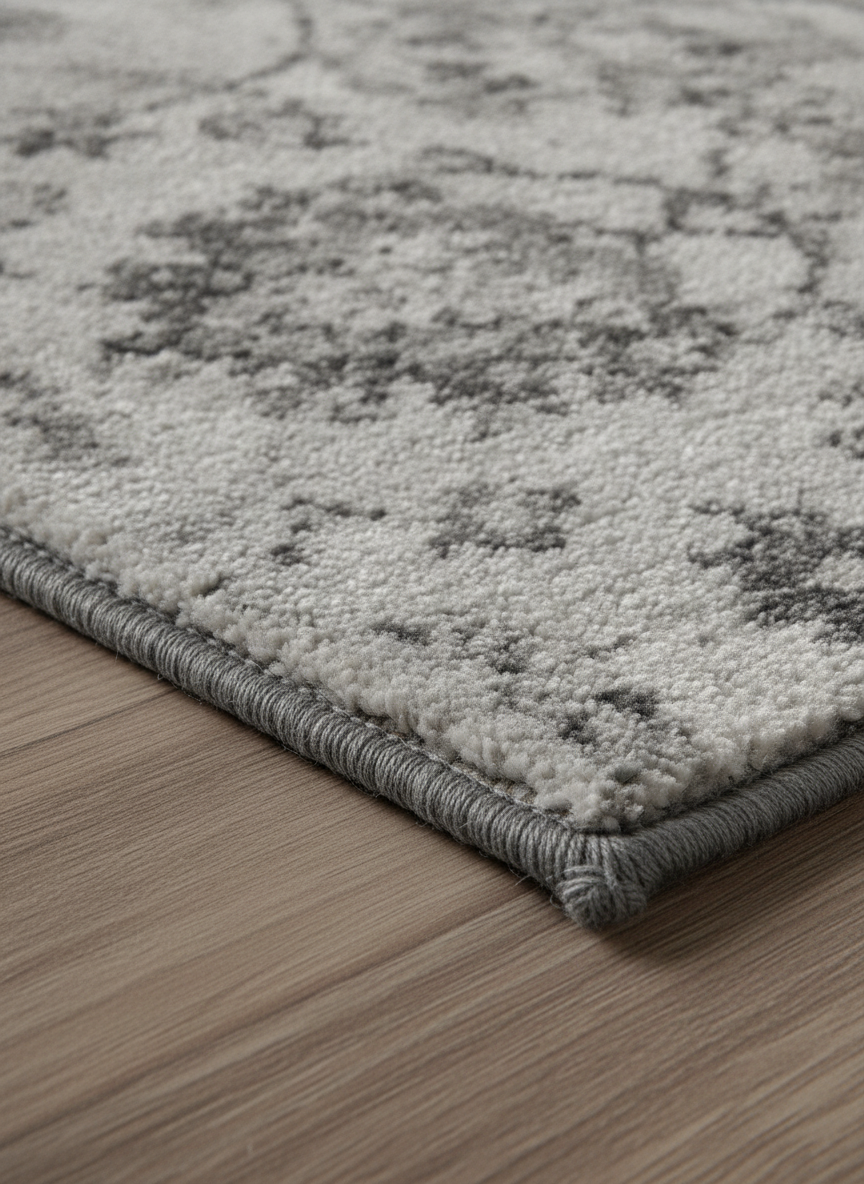 Serged edge detail — finished in our workroom