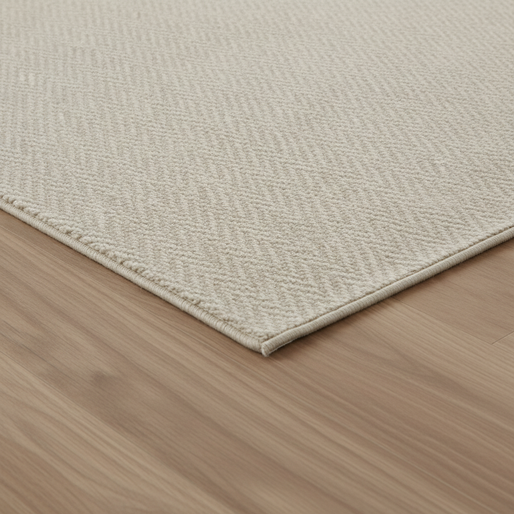 Serged edge detail — finished in our workroom