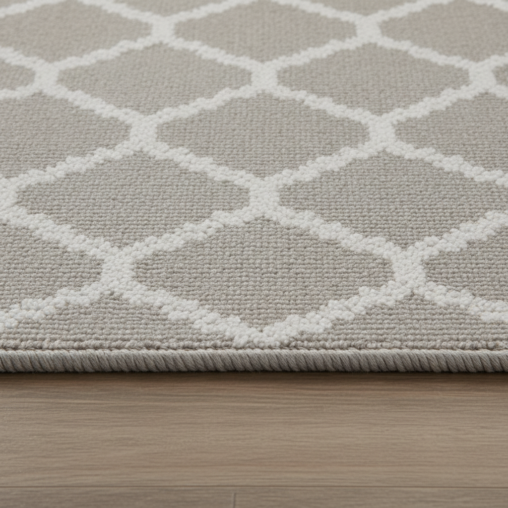 Serged edge detail — finished in our workroom