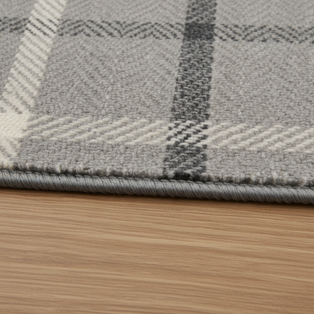 Serged edge detail — finished in our workroom