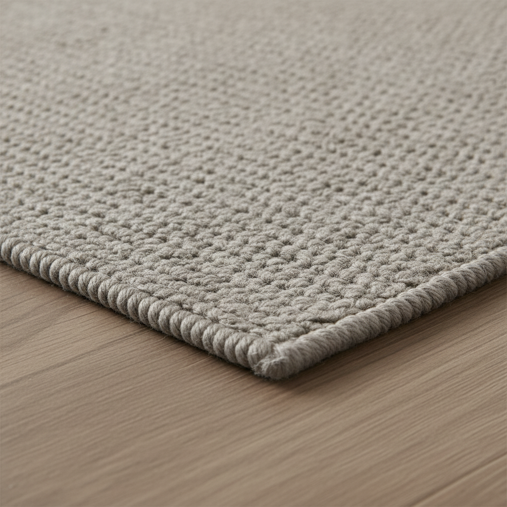 Serged edge detail — finished in our workroom