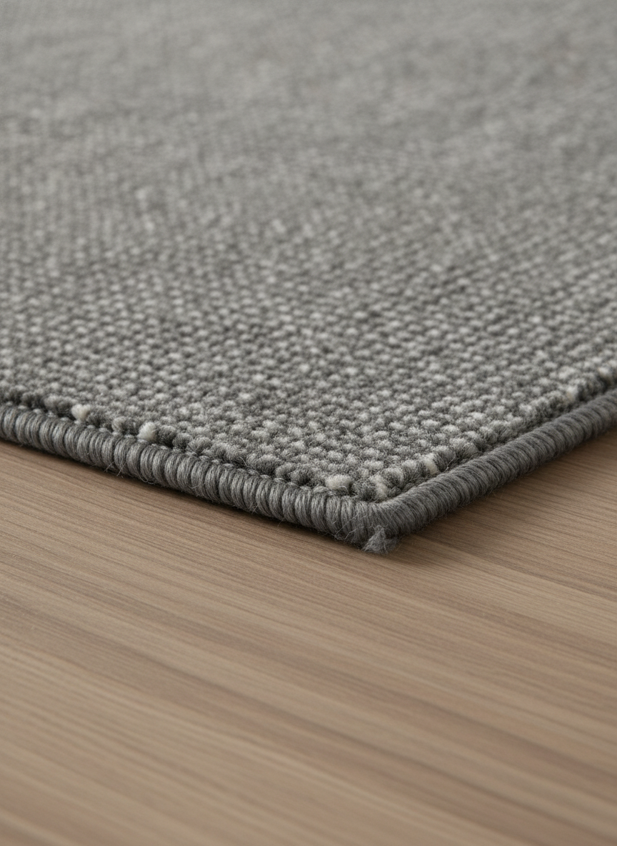 Serged edge detail — finished in our workroom